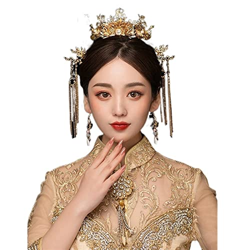 OUSIKA Haarschmuck im traditionellen chinesischen Stil, Vintage-Goldkopfschmuck, Haarschmuck, Kopfschmuck for die Braut Zubehör von OUSIKA