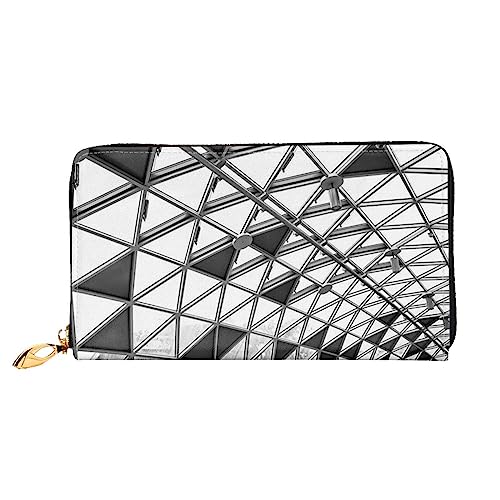 OUSIKA High Building Damen Geldbörse Leder Große Kapazität Reißverschluss Clutch Handtasche Münzbörse für Frauen, Schwarz , Einheitsgröße von OUSIKA