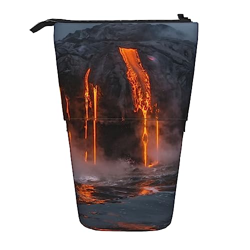 OUSIKA Kilauea Volcano Federmäppchen, Teleskop, Stifttasche, Kosmetiktasche, Organizer, niedlich, aufstellbar, Stifteetui, Schwarz , Einheitsgröße, Münzbeutel von OUSIKA