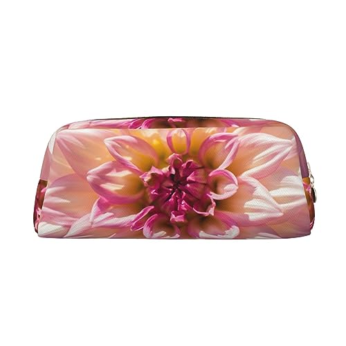 OUSIKA Make-up-Tasche aus Leder, mit rosa Blumen, Reise-Kulturbeutel, Kosmetiktasche, tägliche Aufbewahrungstasche für Damen, Gold, Einheitsgröße von OUSIKA