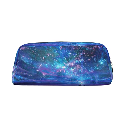 OUSIKA Northern Lights Stifteetui, Leder, wasserdicht, tragbar, Reise-Kosmetiktasche, Organizer-Tasche für Damen, silber, Einheitsgröße, Münzbeutel von OUSIKA