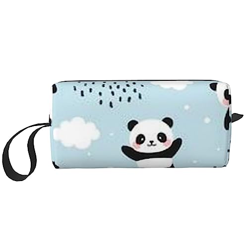 OUSIKA Panda Wolke Kosmetiktaschen für Frauen Tragbare Make-up-Tasche Reise Aufbewahrungstasche Täglich Empfang Tasche Große Kapazität Kulturbeutel, Weiß, Einheitsgröße, weiß, Einheitsgröße von OUSIKA