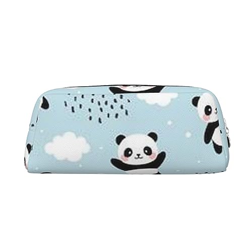 OUSIKA Panda-Wolken-Make-up-Tasche, Leder, Federmäppchen, Reise-Kulturbeutel, Kosmetiktasche, tägliche Aufbewahrungstasche für Damen, silber, Einheitsgröße von OUSIKA