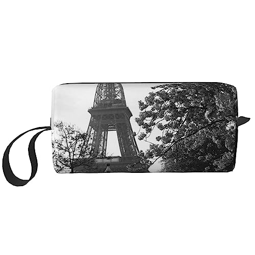 OUSIKA Paris Tower Kosmetiktaschen für Frauen Tragbare Make-up-Tasche Reise Aufbewahrungstasche Täglich Empfang Tasche Große Kapazität Kulturbeutel, Weiß, Einheitsgröße, weiß, Einheitsgröße von OUSIKA