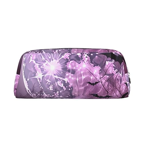 OUSIKA Purple Moon Make-up-Tasche, Leder, Federmäppchen, Reise-Kulturbeutel, Kosmetiktasche, tägliche Aufbewahrungstasche für Damen, silber, Einheitsgröße von OUSIKA