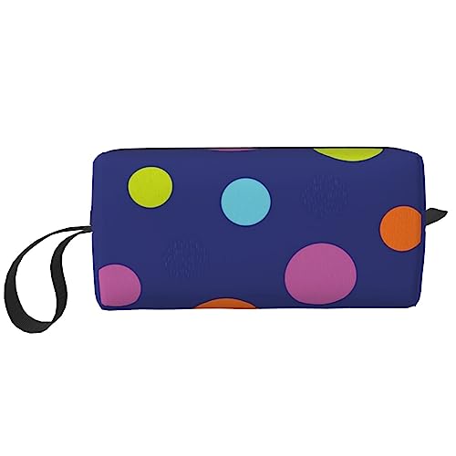 OUSIKA Rot Weiß Polka Dot Kosmetiktaschen für Frauen Tragbare Make-up-Tasche Reise Aufbewahrungstasche Täglich Empfang Tasche Große Kapazität Kulturbeutel, Weiß, Einheitsgröße, weiß, Einheitsgröße von OUSIKA