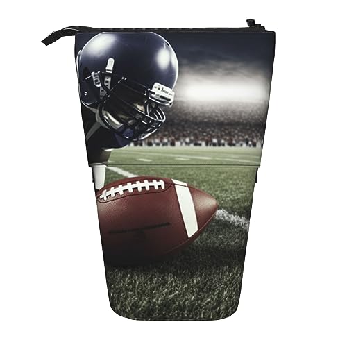 OUSIKA Standing American Football Federmäppchen Niedlich Bleistift Tasche Teleskop Bleistift Pouch Pop Up Stifthalter Make-up Tasche für Geschenk, Schwarz , Einheitsgröße, Münzbeutel von OUSIKA