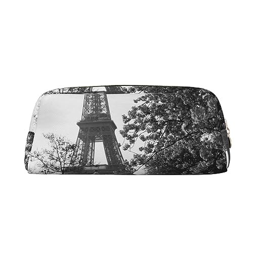 Paris Tower Make-up-Tasche Leder Federmäppchen Reise Kulturbeutel Kosmetiktasche tägliche Aufbewahrungstasche für Frauen, gold, Einheitsgröße, Taschen-Organizer von OUSIKA