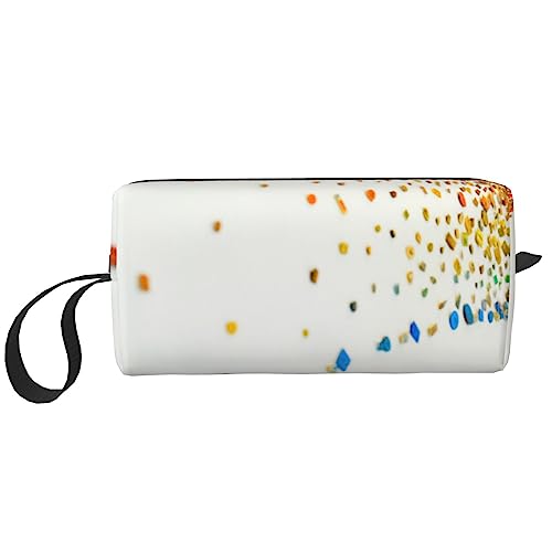 Rainbow Cosmetic Bags for Women Portable Makeup Bag Travel Storage Bag Daily Receive Bag Large Capacity Toiletry Bag, weiß, Einheitsgröße von OUSIKA