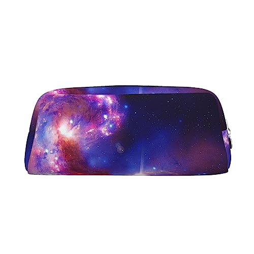 Starry Night Print Pencil Case Waterproof Leather Pencil Pouch Travel Comestic Bag Storage Bag For Work Office, silber, Einheitsgröße, Kunst von OUSIKA