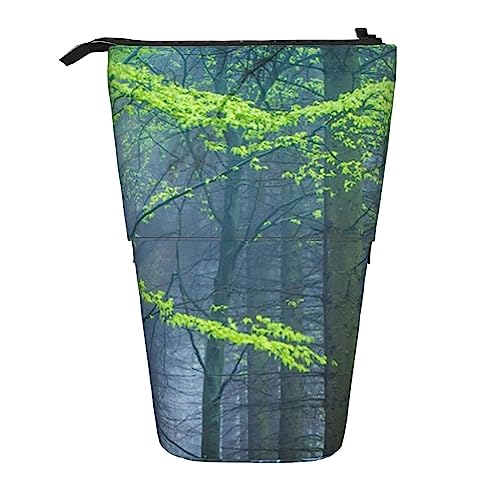 Stiftehalter mit grünem Wassergras, Teleskop-Federmäppchen, Make-up-Tasche, Organizer für Büro, Hain Wald, Einheitsgröße, Taschen-Organizer von OUSIKA