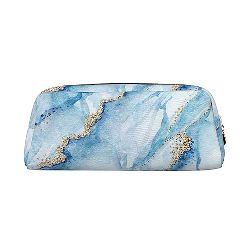 Weiß Blau Marmor Druck Bleistift Fall Wasserdicht Leder Bleistift Beutel Reise Comestic Tasche Aufbewahrungstasche Für Arbeit Büro, gold, Einheitsgröße, Kunst von OUSIKA