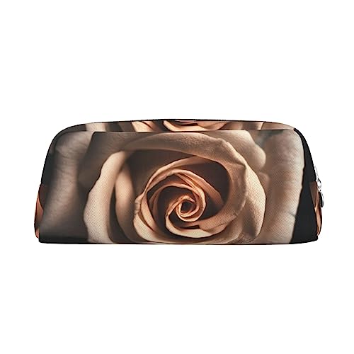 Weiße Rose Blume Druck Bleistift Fall Wasserdicht Leder Bleistift Beutel Reise Comestic Tasche Aufbewahrungstasche Für Arbeit Büro, silber, Einheitsgröße, Kunst von OUSIKA