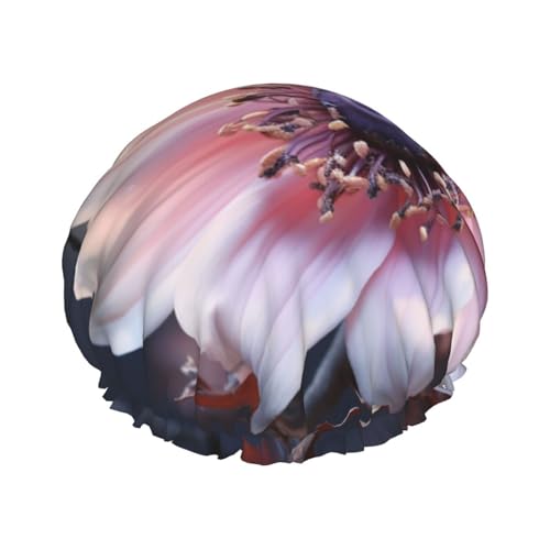 Wiederverwendbare Duschhaube für Frauen, wasserdichte Badekappen, doppellagig, Badehaarkappen, Blumenblüte, Duschhut für Damen, Spa-Salon, große Größe für alle Haarlängen Wiederverwendbare Duschhaube für Frauen, wasserdichte Badekappen, doppellagig, Badehaarkappen, Blumenblüte, Duschhut für Damen, Spa-Salon, große Größe für alle Haarlängen von OUSIKA