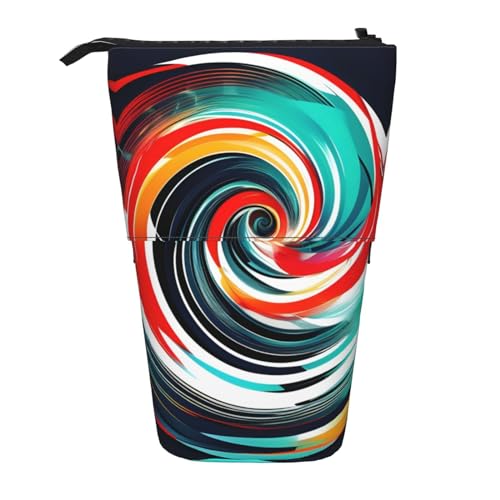 Abstrakte Kreise Wirbel Vertikal einziehbares Federmäppchen Schreibwaren Box Erwachsene Büro Organizer Box von OUSXC