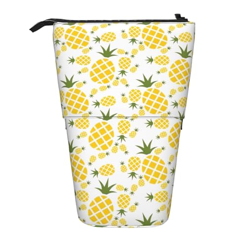 Ananas (2) Vertikales einziehbares Federmäppchen Schreibwarenbox für Erwachsene Büro Organizer Box von OUSXC