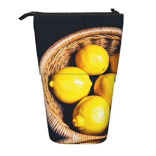 Basket Lemons Vertikales einziehbares Federmäppchen, Schreibwaren-Box, Erwachsene, Büro, Organizer-Box von OUSXC