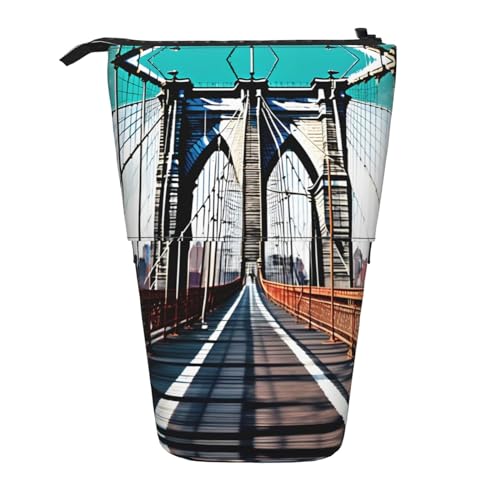 Brooklyn Bridge Vertikales einziehbares Federmäppchen, Schreibwaren-Box, Erwachsene, Büro, Organizer-Box von OUSXC