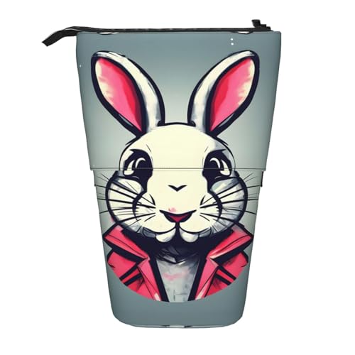 Bunny Rabbit Vertikales einziehbares Federmäppchen, Schreibwaren-Box, Erwachsene, Büro, Organizer-Box von OUSXC