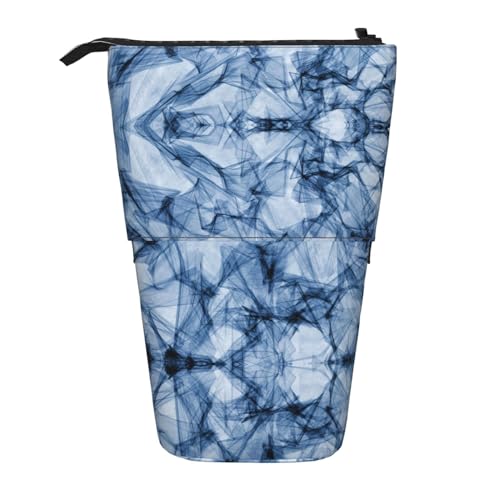 Dunkelblaues Marmor-Federmäppchen, vertikal, einziehbar, Schreibwaren-Box, für Erwachsene, Büro, Organizer-Box von OUSXC