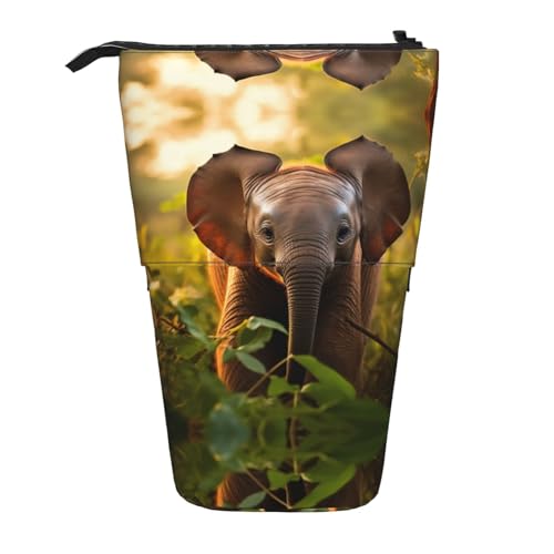 Elefant Baby Vertikales einziehbares Federmäppchen Schreibwarenbox Erwachsene Büro Organizer Box von OUSXC