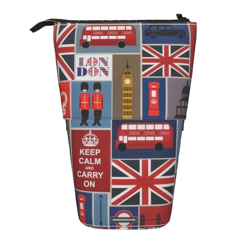England-Symbole, vertikales einziehbares Federmäppchen, Schreibwaren-Box, Erwachsene, Büro, Organizer-Box von OUSXC