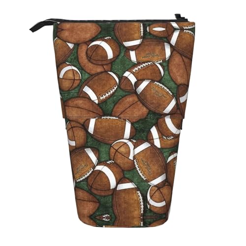 Federmäppchen, vertikal, einziehbar, Fußball-Design, für Erwachsene, Büro, Grün von OUSXC