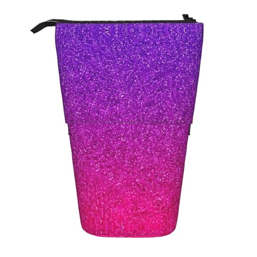 Federmäppchen mit Farbverlauf, Pailletten, funkelnd, vertikal, einziehbar, Schreibwaren-Box, Erwachsenen-Büro-Organizer-Box von OUSXC