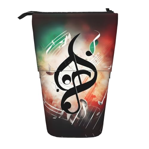 Federmäppchen mit Musiknoten, vertikal, einziehbar, Schreibwaren-Box, für Erwachsene, Büro, Organizer-Box von OUSXC