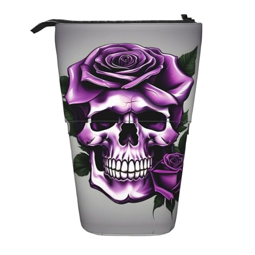 Federmäppchen mit Totenkopf-Motiv, vertikal, einziehbar, für Erwachsene, Büro, Organizer von OUSXC