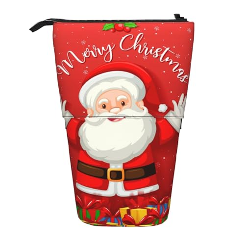 Frohe Weihnachten Vertikales einziehbares Federmäppchen Schreibwarenbox Erwachsene Büro Organizer Box von OUSXC