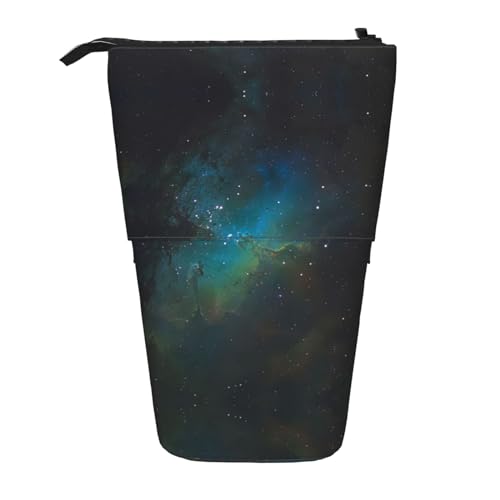 Galaxy Green Vertical Retractable Pencil Case Stationery Box Adult Office Organizer Box von OUSXC