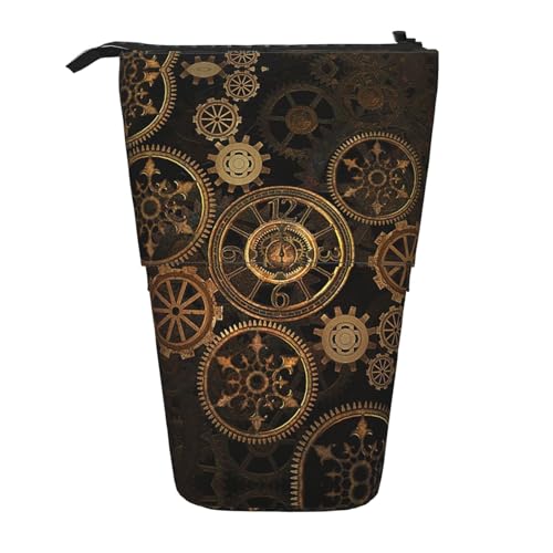 Gears Clock Bronze Century Vertikales einziehbares Federmäppchen Schreibwarenbox für Erwachsene Büro Organizer Box von OUSXC