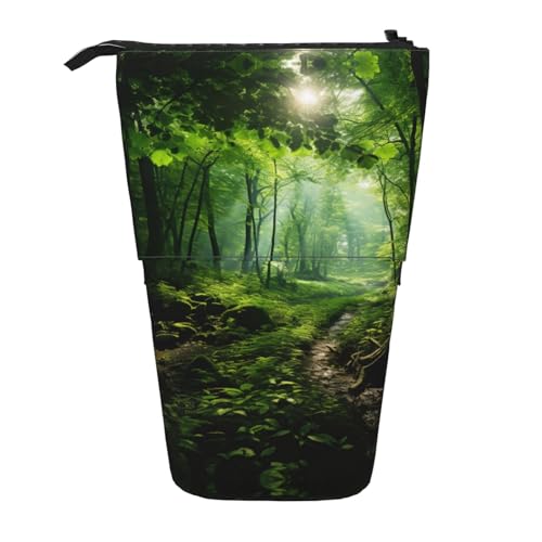 Green Nature Vertikales einziehbares Federmäppchen, Schreibwaren-Box, Erwachsene, Büro, Organizer-Box von OUSXC