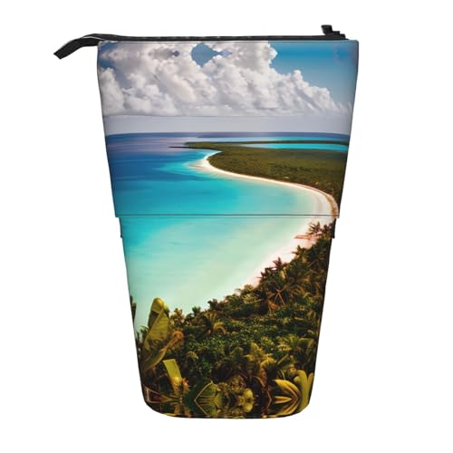 Island of Cuba Vertikales einziehbares Federmäppchen, Schreibwaren-Box, Erwachsene, Büro, Organizer-Box von OUSXC