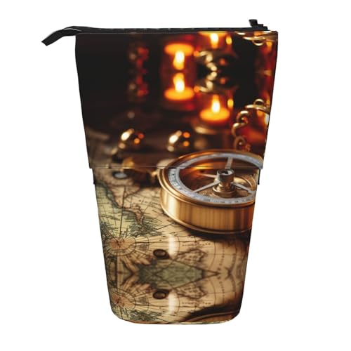 Kompasskarten-nautisches vertikales einziehbares Federmäppchen, Schreibwaren-Box, Erwachsene, Büro, Organizer-Box von OUSXC