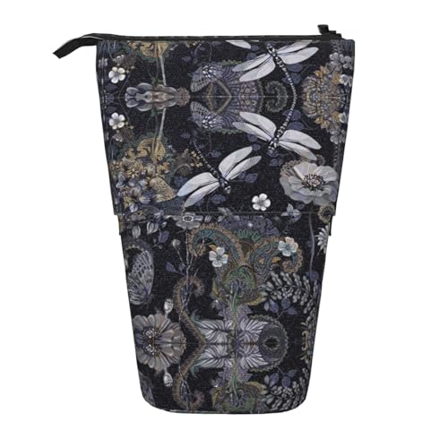 Libellen-graues vertikales einziehbares Federmäppchen, Schreibwaren-Box, Erwachsene, Büro, Organizer-Box von OUSXC