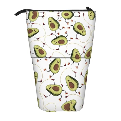 Lustiges Federmäppchen mit Cartoon-Avocados, vertikal, einziehbar, Schreibwaren-Box, für Erwachsene, Büro, Organizer-Box von OUSXC