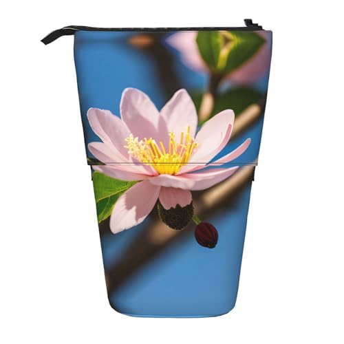 Mandelblüte Vertikal einziehbares Federmäppchen Schreibwarenbox Erwachsene Büro Organizer Box von OUSXC