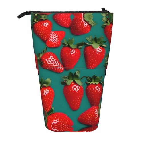 Many Strawberry Vertical Retractable Pencil Case Stationery Box Adult Office Organizer Box von OUSXC