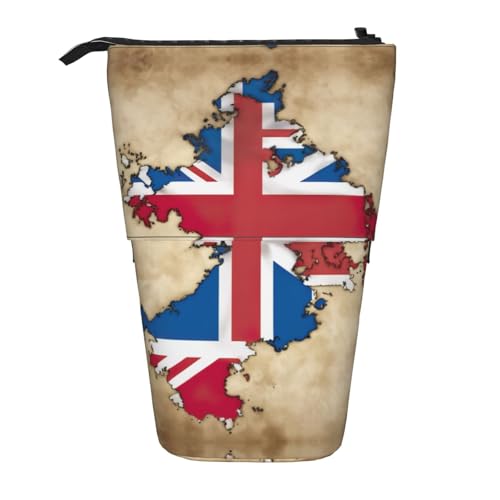 Map02 Federmäppchen mit abstrakter georgischer Flagge, vertikal, einziehbar, Schreibwarenbox, Büro-Organizer-Box für Erwachsene von OUSXC