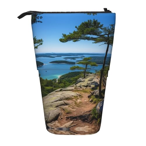 Norwegen Islands Vertikales einziehbares Federmäppchen, Schreibwaren-Box, Erwachsene, Büro, Organizer-Box von OUSXC