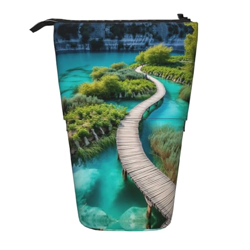 Plitvice Federmappe für Erwachsene, vertikal, einziehbar, Motiv: Seen Nationalpark von OUSXC