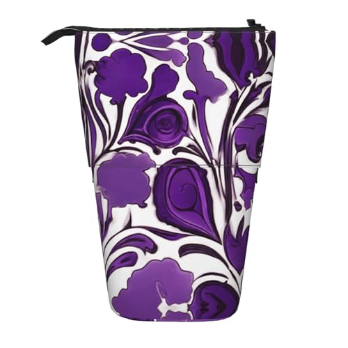 Purple Velvet 01 Vertikales einziehbares Federmäppchen, Schreibwaren-Box, Erwachsene, Büro, Organizer-Box von OUSXC