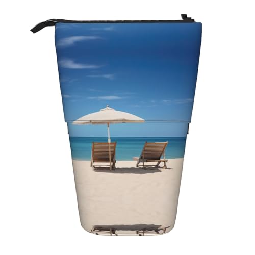 Relaxed Beach Vertikales einziehbares Federmäppchen, Schreibwaren-Box, Erwachsene, Büro, Organizer-Box von OUSXC