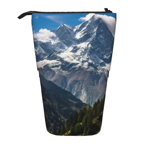 Snowy Mountains Vertikales einziehbares Federmäppchen, Schreibwaren-Box, Erwachsene, Büro, Organizer-Box von OUSXC