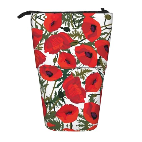 Vertikales einziehbares Federmäppchen mit Blumenmuster, Schreibwaren-Box, Erwachsenen-Büro-Organizer-Box von OUSXC