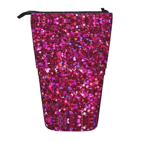 Vertikales einziehbares Federmäppchen mit Glitzermuster, Schreibwaren-Box, Erwachsenen-Büro-Organizer-Box von OUSXC