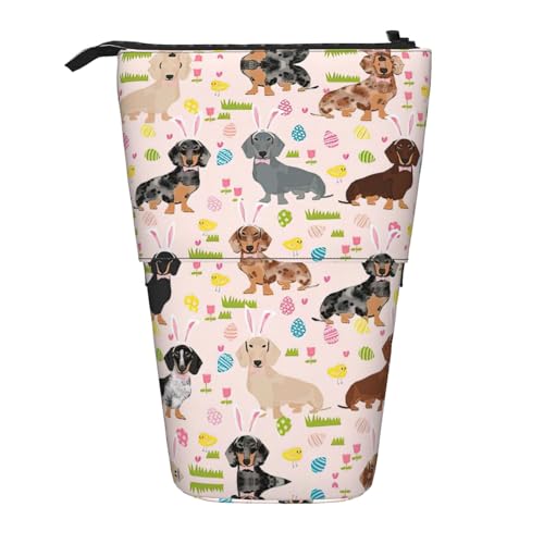 Vertikales einziehbares Federmäppchen mit Hundeblumen, Schreibwarenbox, für Erwachsene, Büro von OUSXC