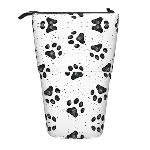 Vertikales einziehbares Federmäppchen mit Hundepfotenmuster, Schreibwarenbox, für Erwachsene, Büro von OUSXC